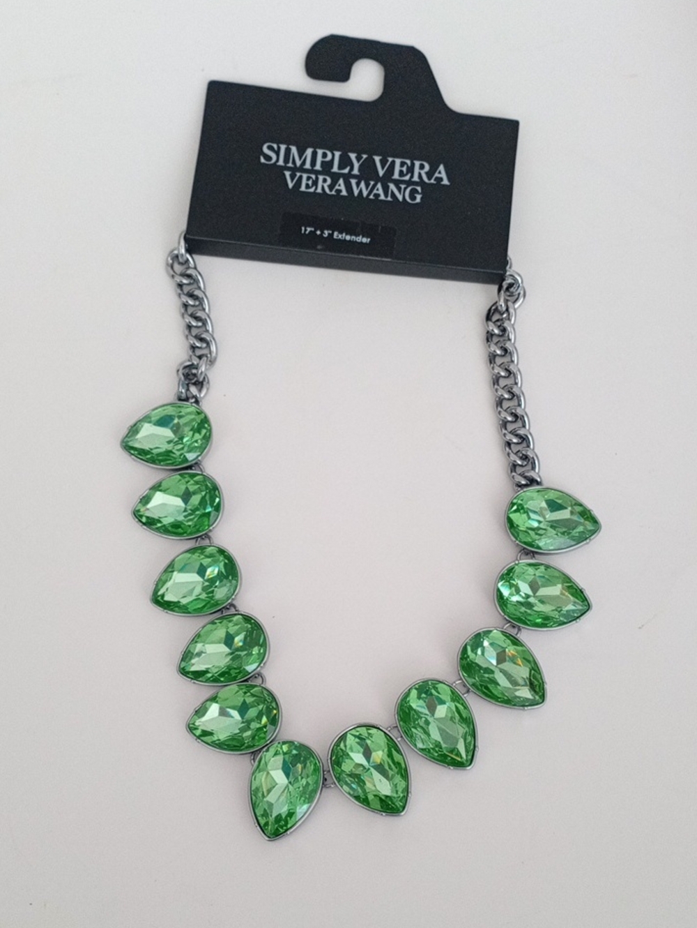 Simply Vera Vera Wang Green Teardrop Statement Necklace